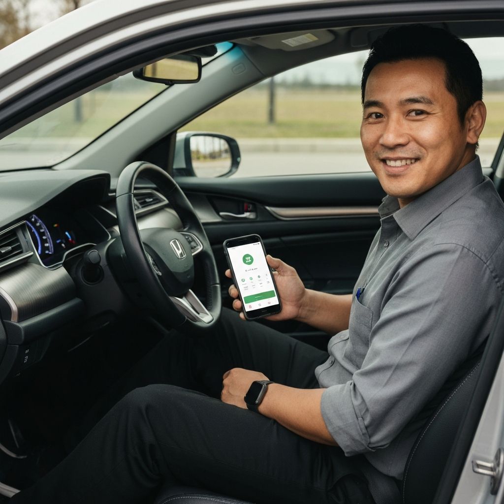 Șofer cu aplicația GG Ride